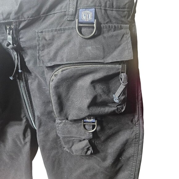 Tactical Cargo Utility Shorts Black Multi-Pocket Design With D-Rings & Zippers F - Picture 2 of 9